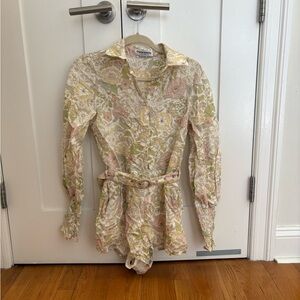 Charlie Holiday Mellow Playsuit in Forest Olive Floral